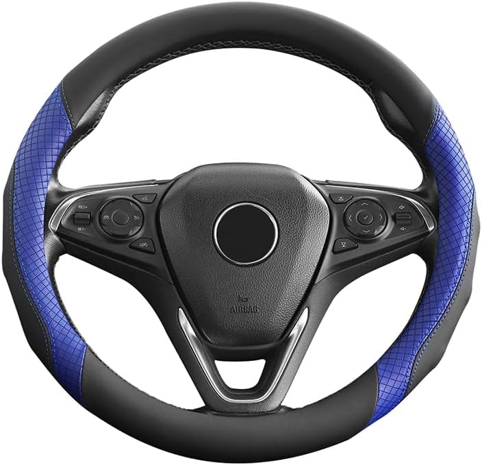 Чехол на руль Daihatsu Cast BO093, O-образный, тонкий, из высококачественной синтетической кожи, чёрно-белый, противоскользящий, 1 шт., фото 8