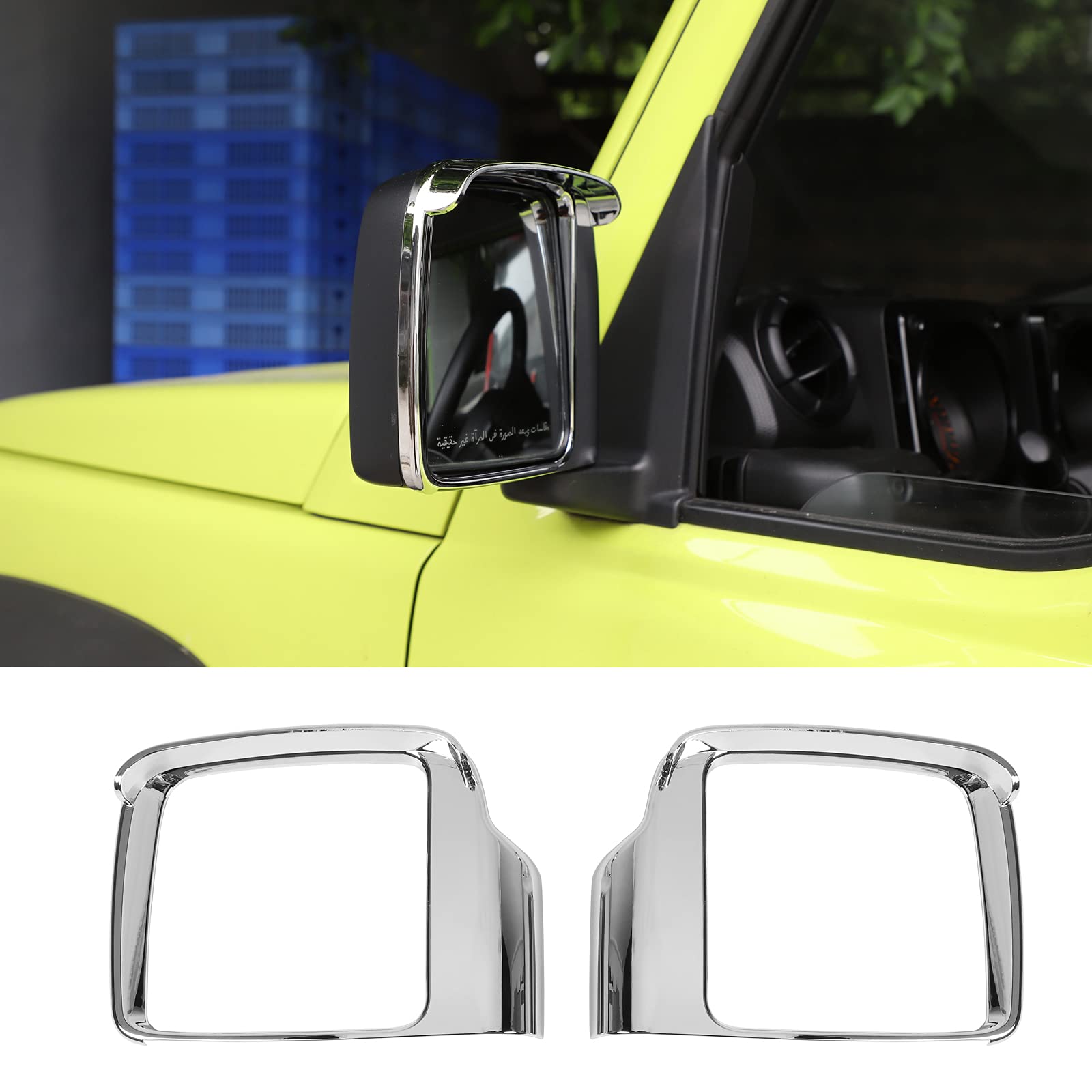 ANTC New Suzuki Jimny Carbon Rain Eyebrow, Rain Protection, Side Back Mirror Trim, For Jimny Sierra JB64 JB74 2019+ Vehicles, ABS (Bright)