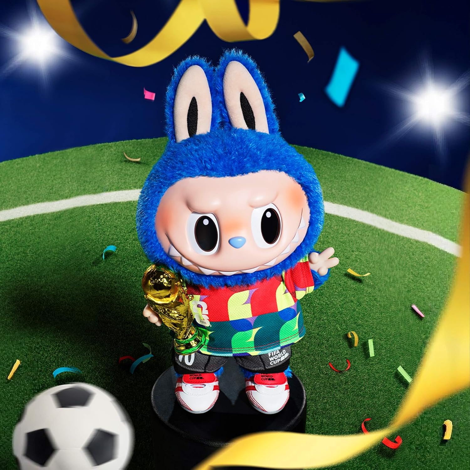 Официальный магазин POP MART Серии Monsters x FIFA-Лови выигрыш Плюшевая Лабубу Love Bump Pop Mart, Плюшевая кукла, Мягкая виниловая кукла, Держатель для ключей, Слепая кукла, Подарок, Popma, Аутентичная, фото 2