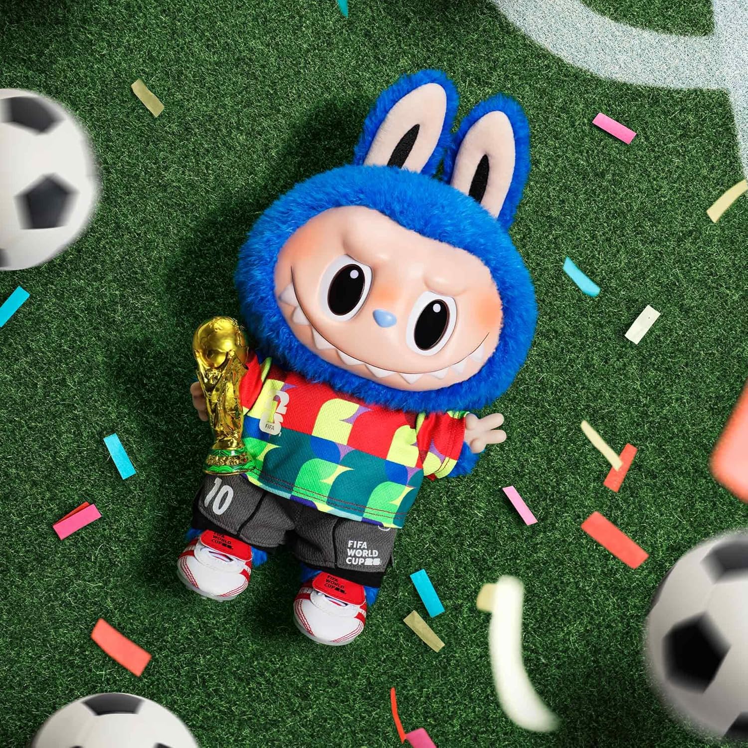 Официальный магазин POP MART Серии Monsters x FIFA-Лови выигрыш Плюшевая Лабубу Love Bump Pop Mart, Плюшевая кукла, Мягкая виниловая кукла, Держатель для ключей, Слепая кукла, Подарок, Popma, Аутентичная, фото 3