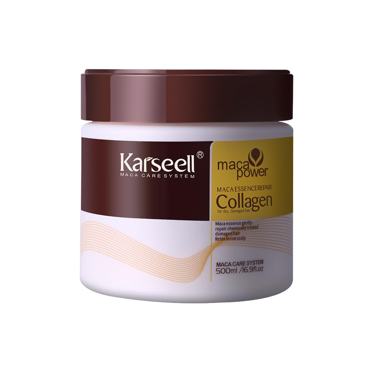 Karseell Kercel Collagen Hair Mask, 16.9 fl oz (500 ml), Japanese Packaging, Cosmetics Registered, Hair Treatment, Hair Pack, Herbal Extract, Collagen, Essential Oils, Car Seal, Keratin, Comb Hair 500ml