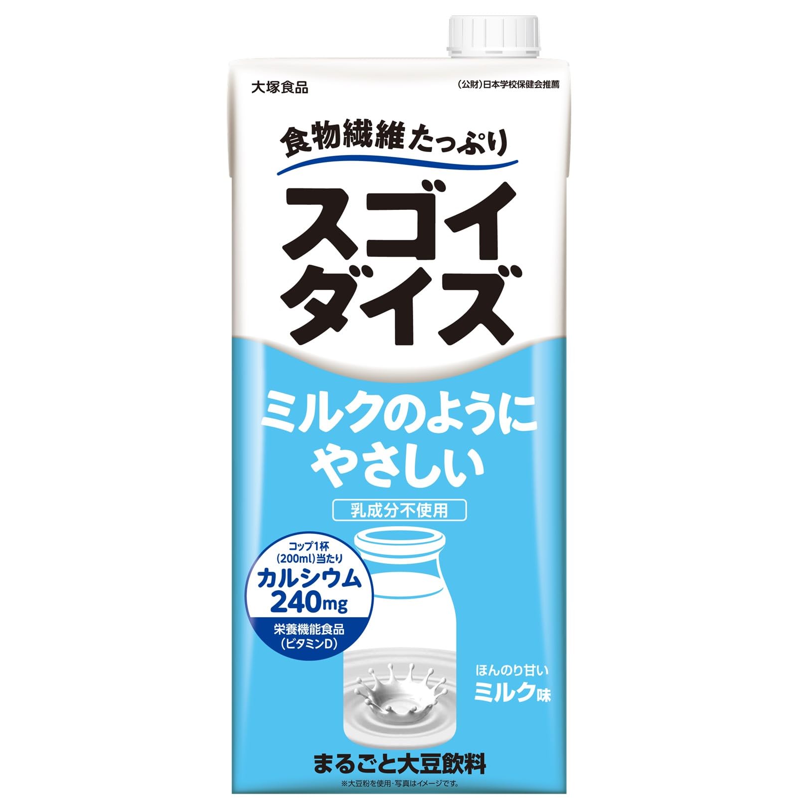 Sugoi Daizu Otsuka Foods Milk-Like Gentle Milk Flavor 1000ml×6 Bottles (Nutrition Function Food (Vitamin D)) Can Be Stored at Room Temperature Whole Soybean Beverage 1000 mL, 6 pieces