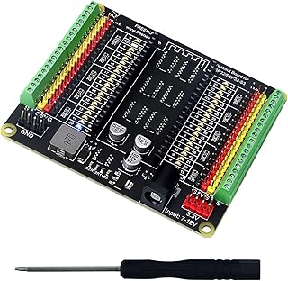 Freenove ESP32 / ESP32-S3 WROVER WROOM用ブレークアウトボード、ピンヘッダー付き端子台シールドHAT、5V 3.3V電源出力、GPIOステータスLED