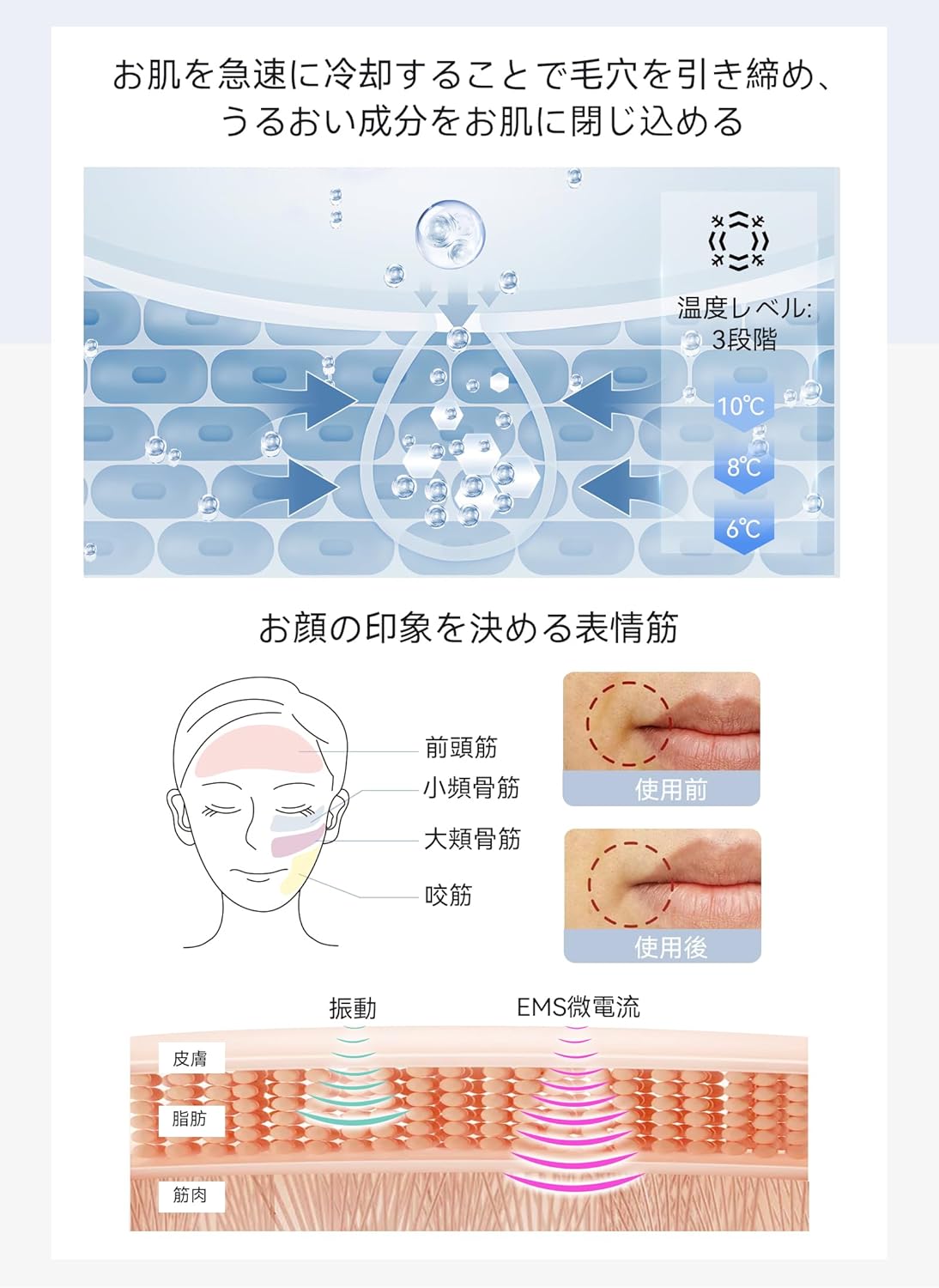 【Экспертная оценка косметолога и статья в популярном журнале】ANLAN Warm /Cold Facial Machine PRO 9-в-1 EMS Warm / Cold Care 3-цветная легкая эстетическая многофункциональная машина для ухода за порами для области вокруг глаз и белого цвета, фото 5