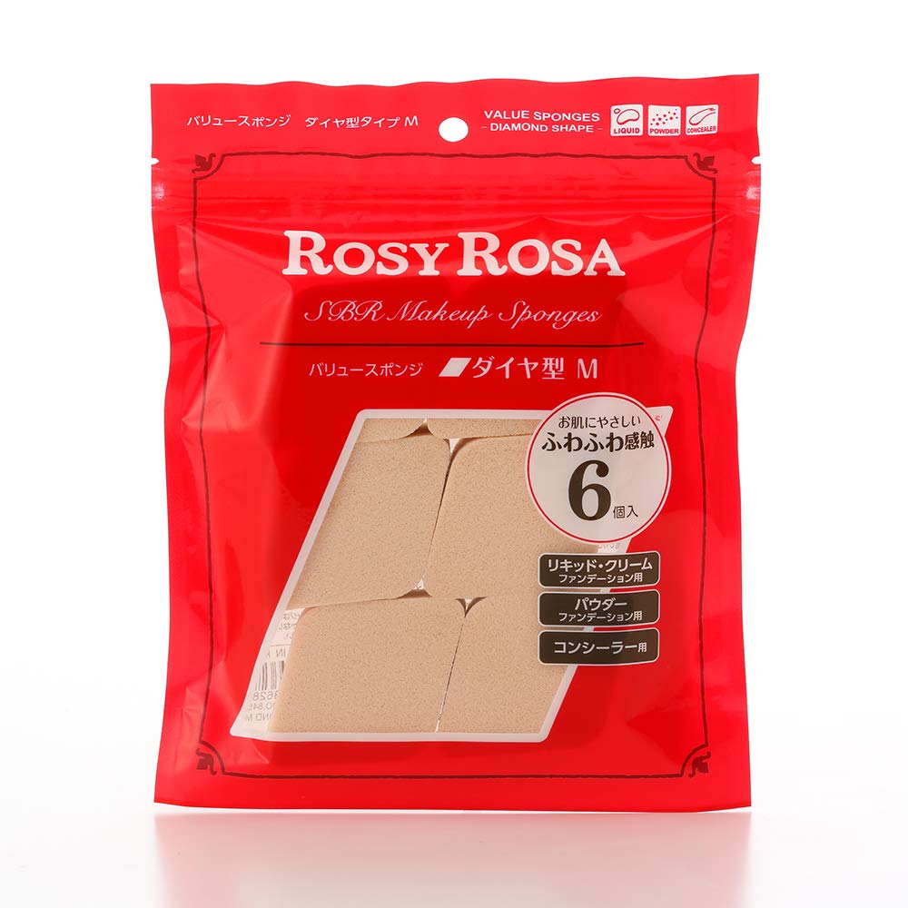 Rosie Rosa Value Sponge Diamond Shape, 6P