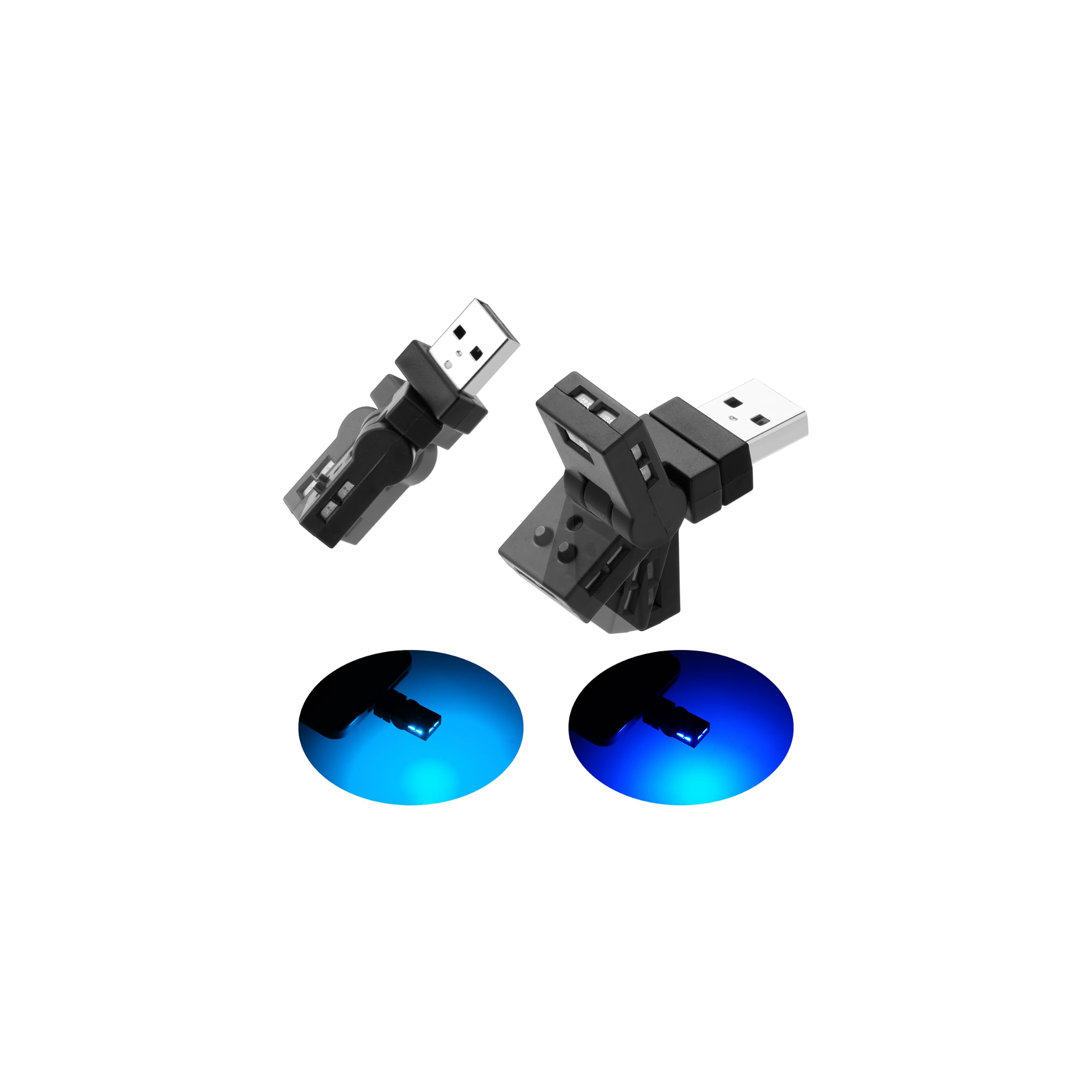 GIMUYA USB ライト 車内用 USBイルミネーションライト アンビエントライト スイング LED Type-A 8色RGB 光センサー 自動点灯 手動ON/OFF 調光 メモリー機能 照射方向切替 上下左右180°回転 USB給電 小型 軽量 簡単取付 1個入り Type-Aボート×1P