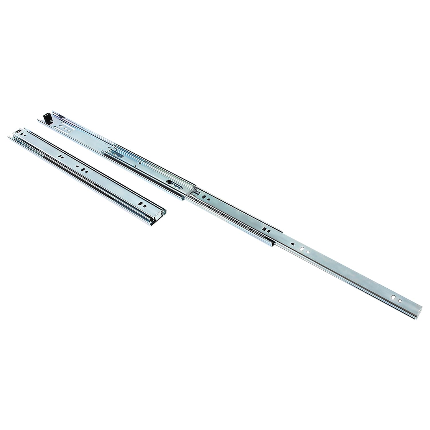 Waki Sangyo WS3635 Sliding Rail, 1.4 inches (36 mm) Thin, 3 Tiers, 13.8 inches (350 mm), Pack of 2 (Pair) No damper Silver 幅36mm×長さ350mm