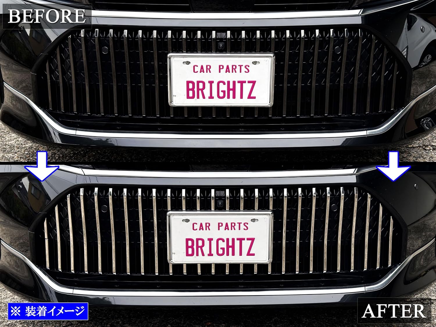 BRIGHTZ Crown Седан AZSH32 KZSM30 Супер Зеркальная поверхность Решетка переднего бампера с покрытием из нержавеющей стали Mall 35ШТ 【 GRI－COV－M－173 】 AZSH KZSM H32 M30 32 30 Crown Седан, фото 7