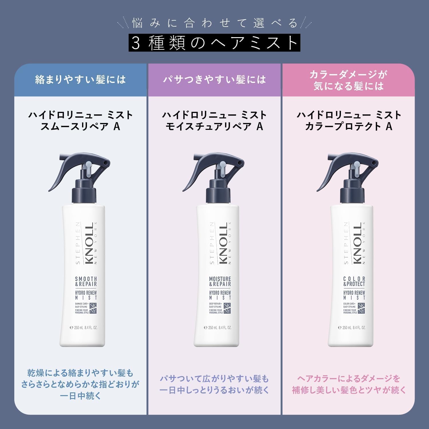 Сыворотка для волос STEPHEN KNOLL Hair Mist Hydro Renewal Mist Moisture Repair A Body, 250 мл, Не смываемая, в ограниченной упаковке, Восстанавливающая повреждения сыворотка для волос, кислотно-термическая обработка, защита от перегрева, увлажняет., фото 3