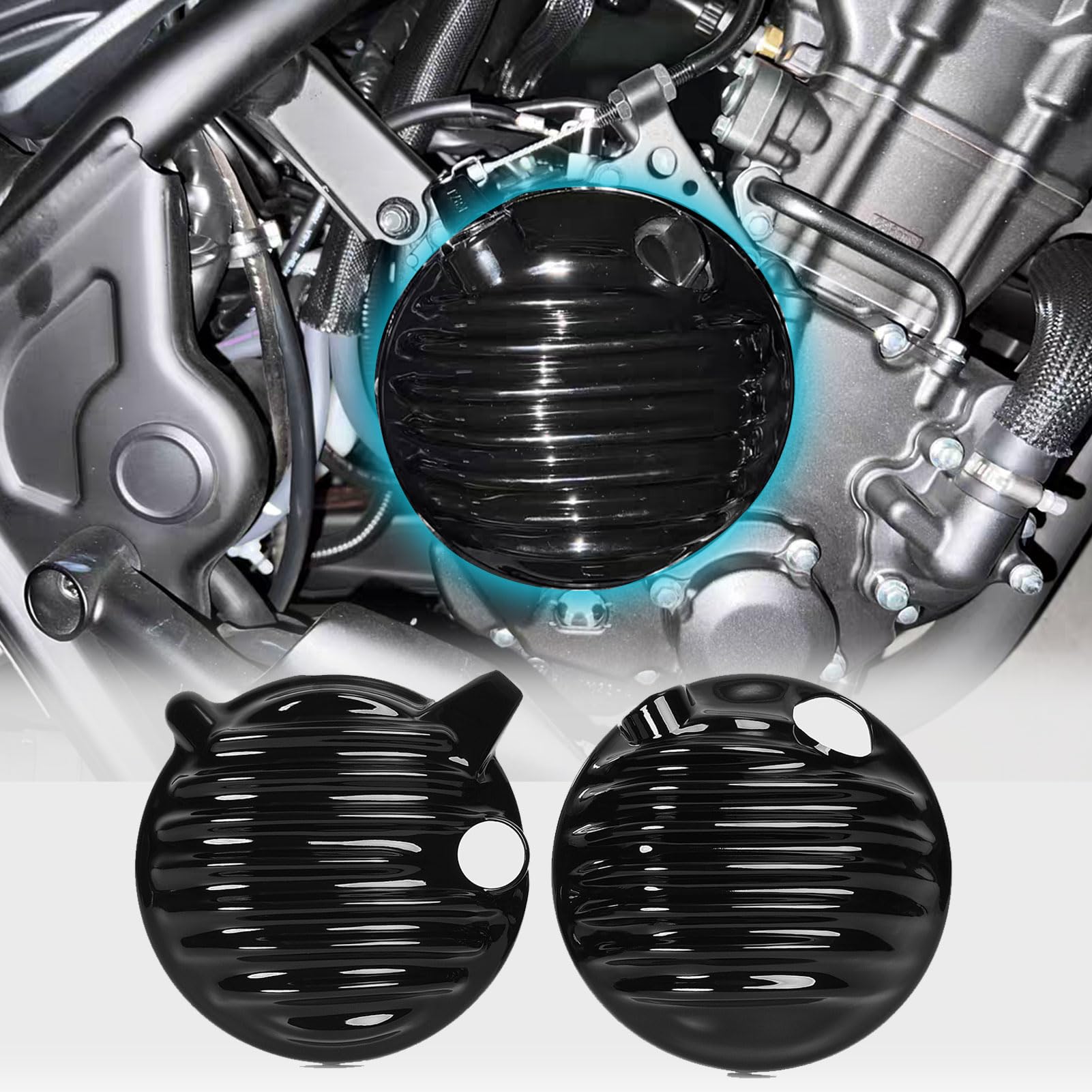 WOOGA Motorcycle ABS Plastic Engine Stator Cover Left Side Protection Frame Slider Fit For Honda Rebel Rebel CMX 250 CMX250 2017-2022 (Glossy Black) gloss black