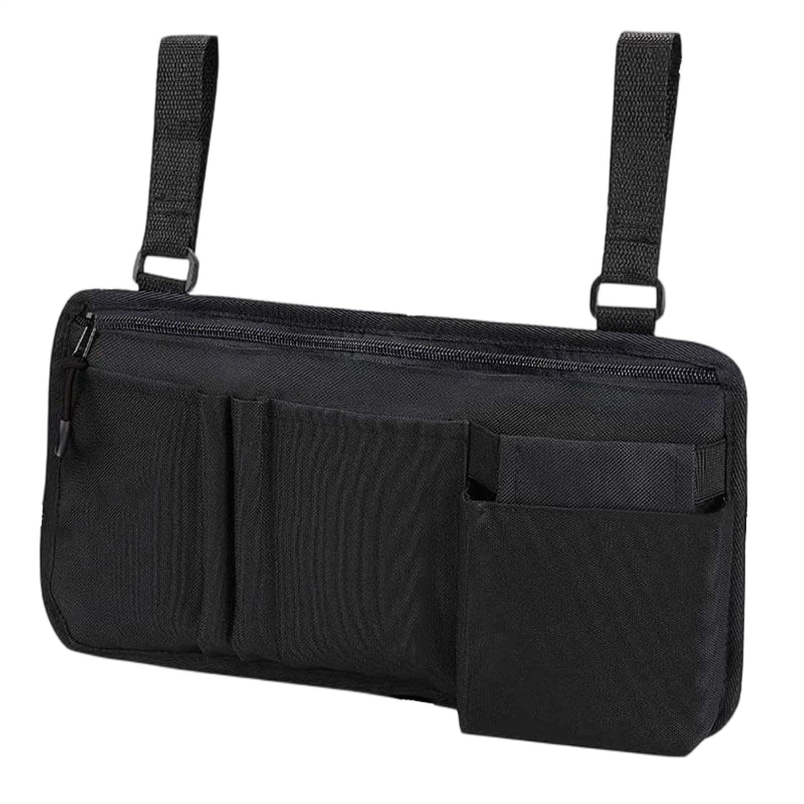 Side Bag With Cup Holder - Adult Armrest Pouch | Walker Rollator Electric Accessory | Premium Storage Organizer Bag Ideal Gift For Mum Dad Seniors