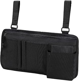 Side Bag With Cup Holder - Adult Armrest Pouch | Walker Rollator Electric Accessory | Premium Storage Organizer Bag Ideal Gift For Mum Dad Seniors