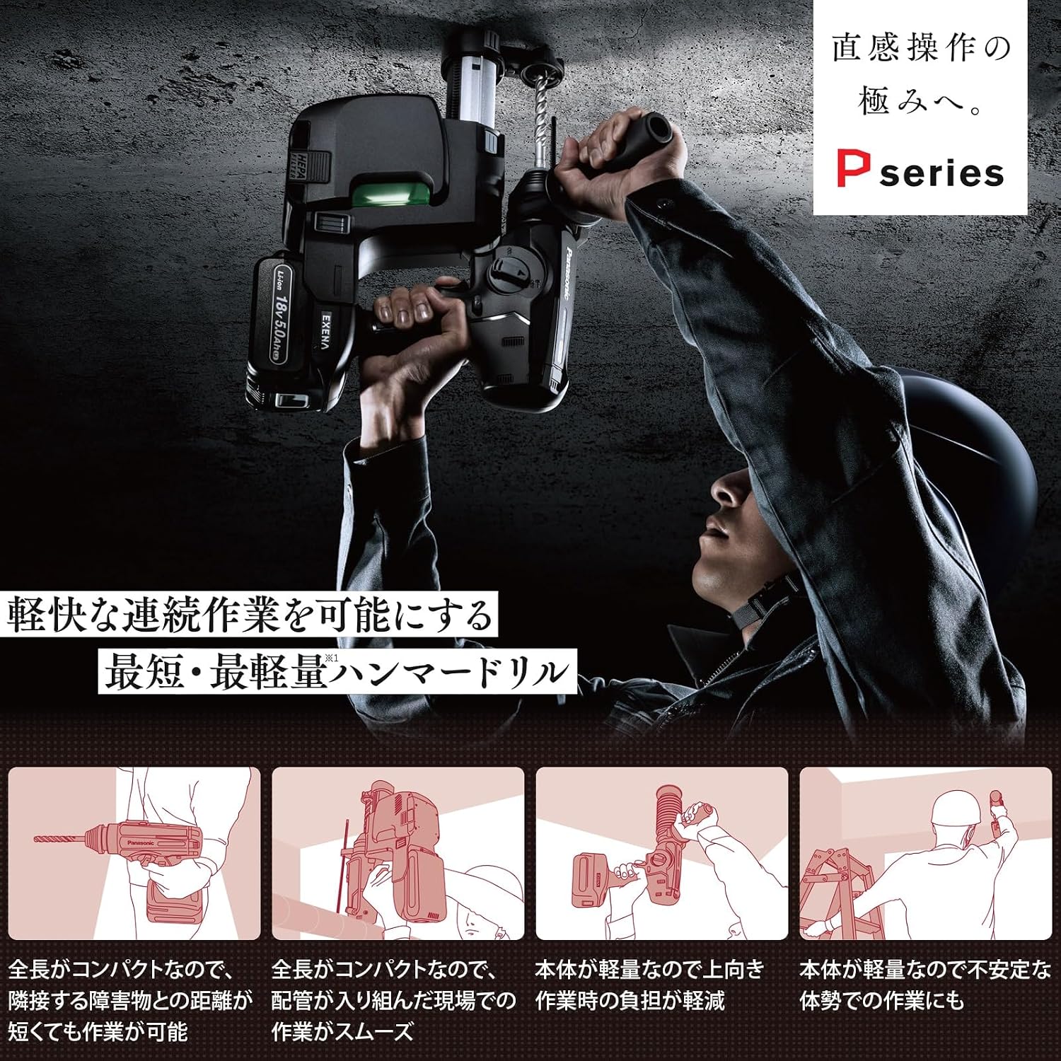 Перфоратор для зарядки Panasonic EZ9K04 Пластиковый кейс для EZ1HD1 g) Пластиковый кейс, фото 4