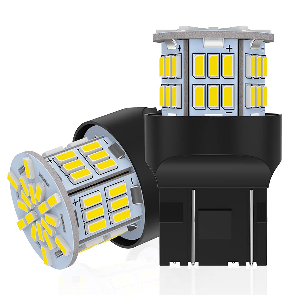 T20 Double Sphere for 12V-24V Cars, White Back Lamp, LED Bulb, Universal, Ultra Bright, 54-Way SMD Tail Light/Brake Light 6000-6500K (Set of 2, White), Not for Motorcycles T20 ダブル球
