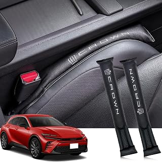 HUDIY（フーディ）シート隙間埋めクッション 新型クラウン スポーツ/クロスオーバー 35系 16代目 (2022年9月~現行) 刺繍 車用 シートサイド隙間埋め スボーツ式 運転席 助手席 ゴミ小物類 落下防止 プリントロゴ入り小物入れ 2本セット