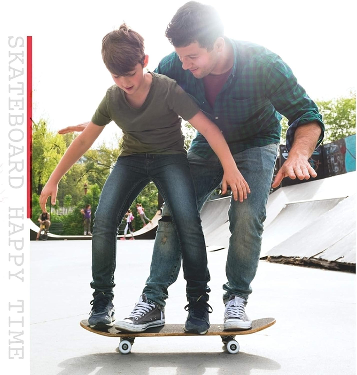 Amecke Skateboard Скейтборд 31 x 7,5 дюймов в комплекте с двойным ударом, устойчивость на четырех колесах, мультяшный узор, Сплошной цвет, Модный, милый, для начинающих, для детей, для взрослых, для молодежи, Подарок на день рождения, Подарок на день рождения, Звездное Небо, фото 4