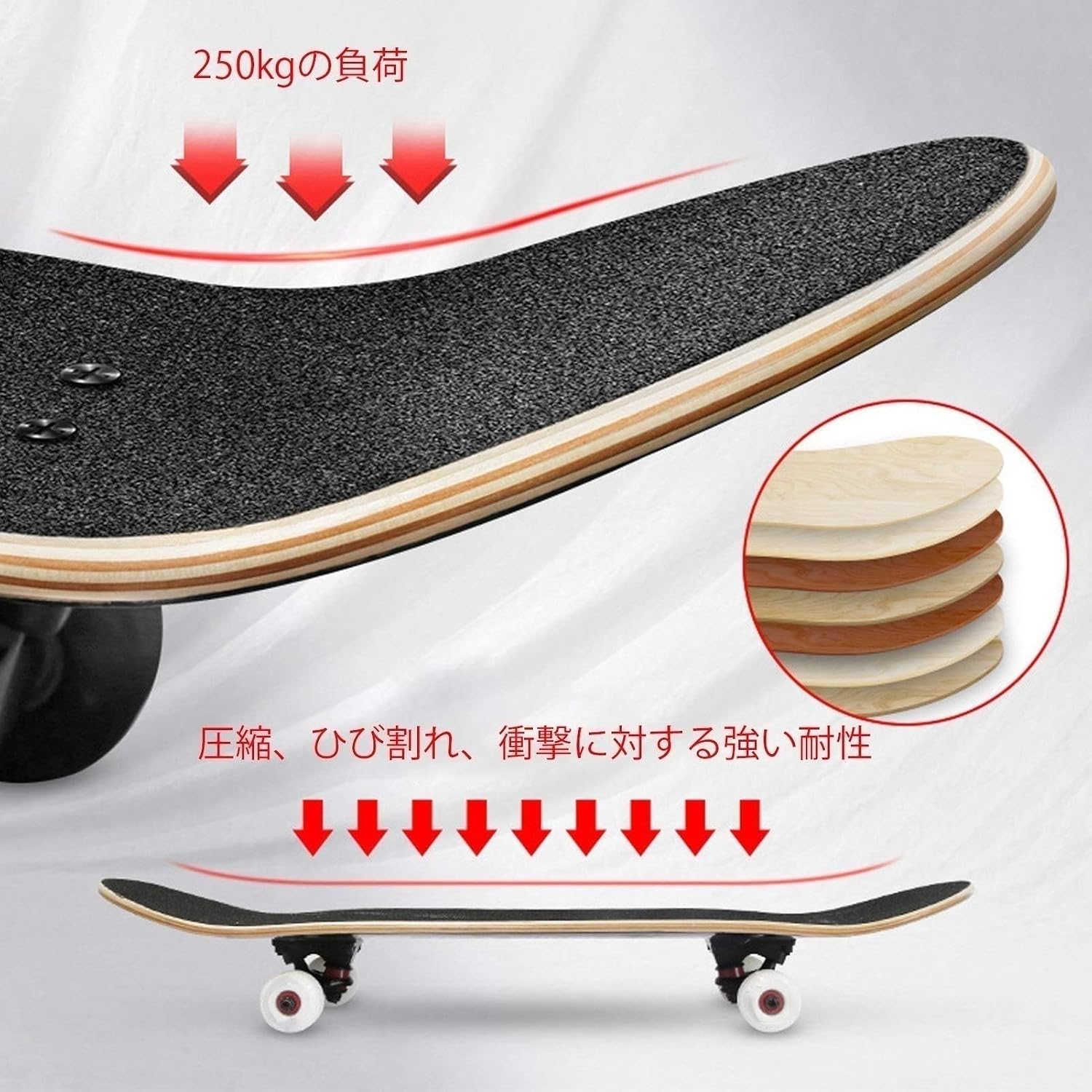 Amecke Skateboard Скейтборд 31 x 7,5 дюймов в комплекте с двойным ударом, устойчивость на четырех колесах, мультяшный узор, Сплошной цвет, Модный, милый, для начинающих, для детей, для взрослых, для молодежи, Подарок на день рождения, Подарок на день рождения, Звездное Небо, фото 5