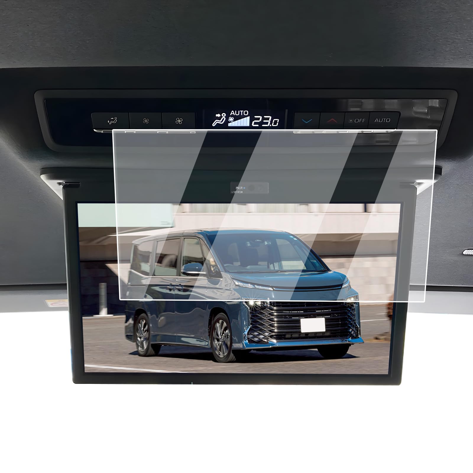 ECOZEN トヨタ 新型 ノア ヴォクシー 90系 リアモニター フィルム 強化ガラス 13.2インチ V13T-R72F ヴォクシー90系 4代目 R90W系 専用 後席モニター保護フィルム 2023年～現行 傷防止 超透明 指紋減少 自己吸着 飛散防止 高感度タッチ 後部座席 ノア ヴォクシー 90系 アクセサリー カスタムパーツ 13.2インチ トヨタノア ヴォクシー 90系 リアモニター