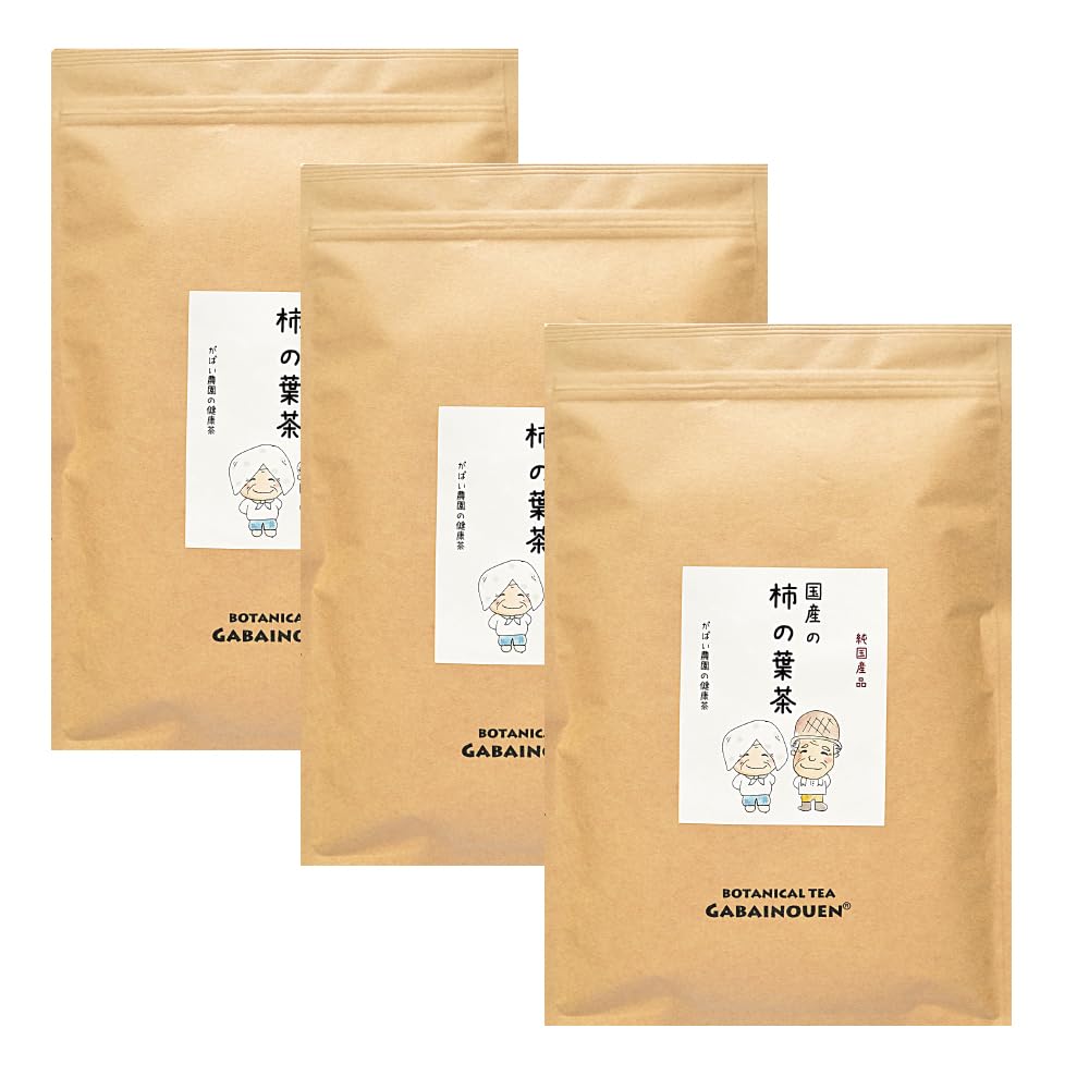 がばい農園 国産 手作り 柿の葉茶 3g×40包 ティーパック 無添加 ノンカフェイン 健康茶 徳島県産 (通常(40包×3袋)【セット割】)