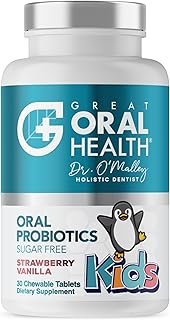 Childrens Oral Probiotics – Dentist Formulated Oral Care Probiotic for Kids Cavity Prevention & Bad Breath Treatment Supplement w/BLIS K12 M18 for Mouth & Gum Health 30 Lozenges, Strawberry Vanilla Flavor