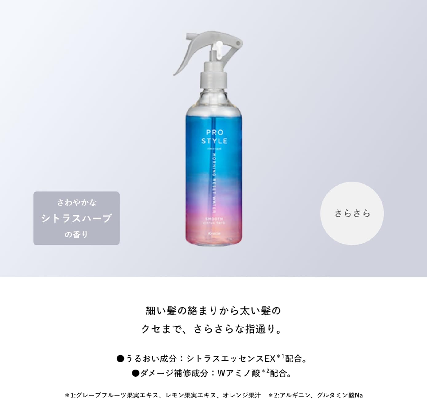 Pro Style Morning Reset Water Smooth Refill Большая емкость, 1000 мл | Вода для волос, Туман для волос, Уход за волосами, Укладка, Гладкая, Цитрусовые травы, 1000 мл Гладкой заправки, фото 4