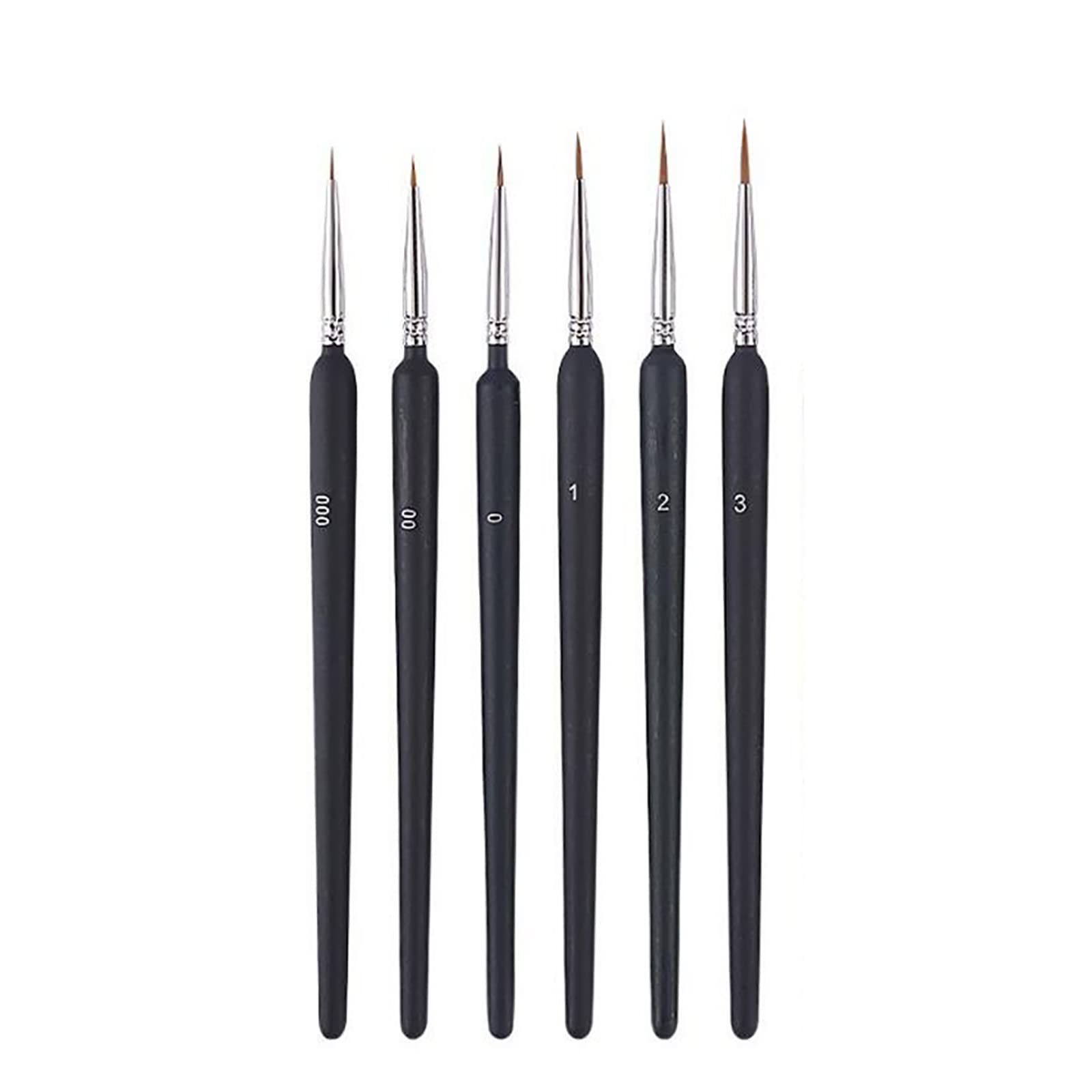 GOODCHI Outline Brushes Detail Brushes 6-Piece Set Ultra Fine Brushes Watercolor Brushes Painting Art Brushes Oil Painting Brushes Ink Painting Watercolor Painting Details Plastic Model Painting (#000~#3)