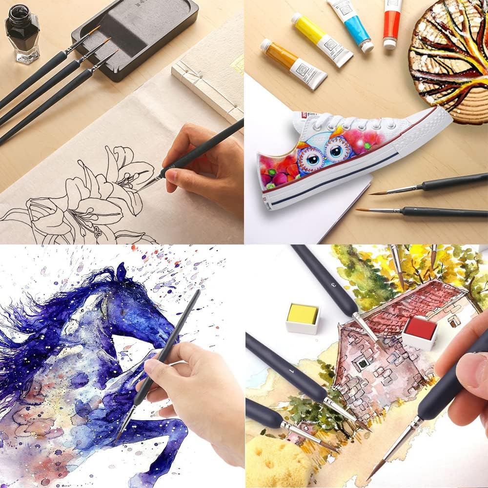 Кисть GOOCHI line brush кисть для лица 6 шт компл ультратонкая кисть акварельная кисть для рисования маслом кисть для рисования тушью Акварельная деталь пластиковая модель кисть для рисования акриловая кисть, фото 6