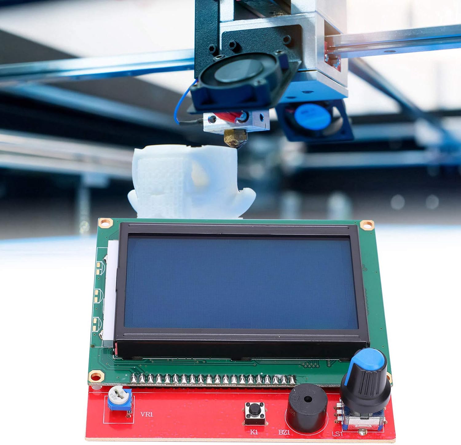 ЖК-дисплей для 3D-принтеров Модуль управления интеллектуальным дисплеем, версия RAMPS 1.4 RepRap для 3D-принтеров 12864 панель управления с адаптером и комплектом кабелей, фото 8