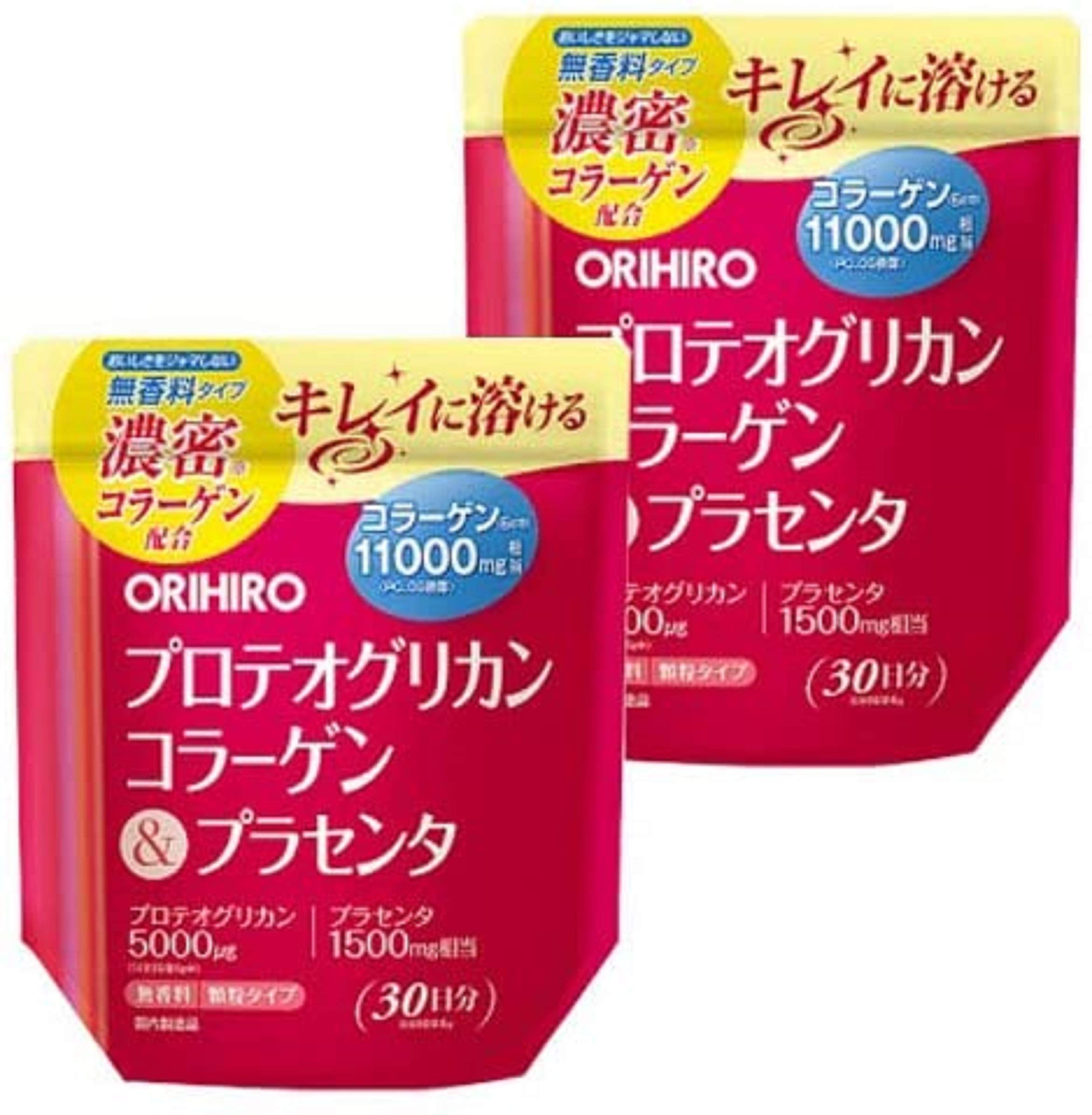 Orihiro Proteoglycan Collagen & Placenta, 6.3 oz (180 g), Set of 2