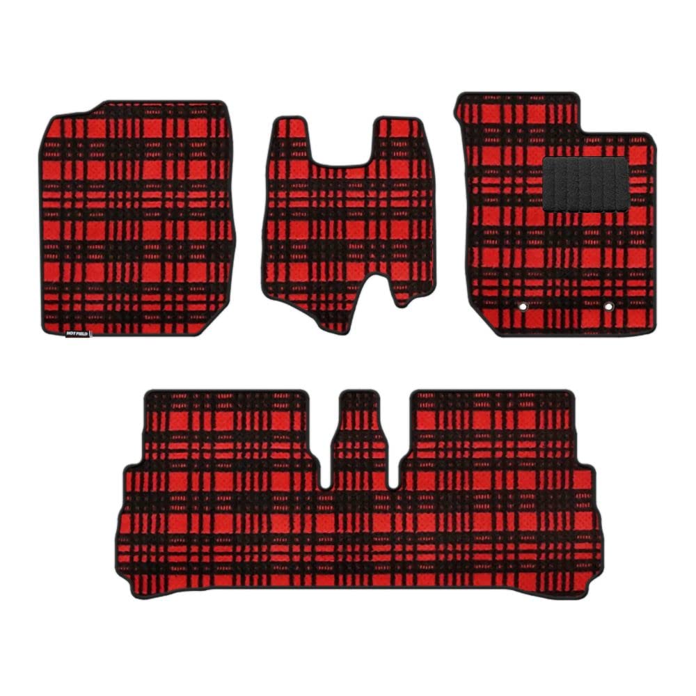 Hotfield Daihatsu Compatible Cast CAST LA250S Floor Mat LA260S / Shape 03 Drive System: 4WD / Madras Red madras red Shape 03