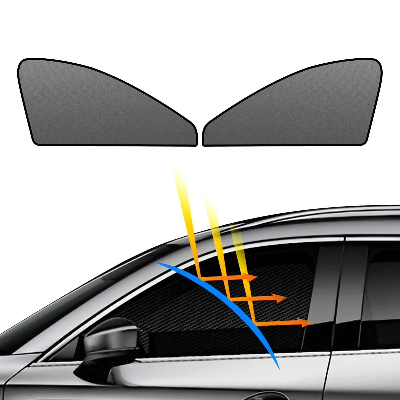 BLUESEATEC Mazda CX-8 KG Series Blackout Mesh Curtain Magnetic Sunshade H29.12-R6.1 KG2P/KG5P Side Driver Passenger Seat Sun Shade 2 Pieces