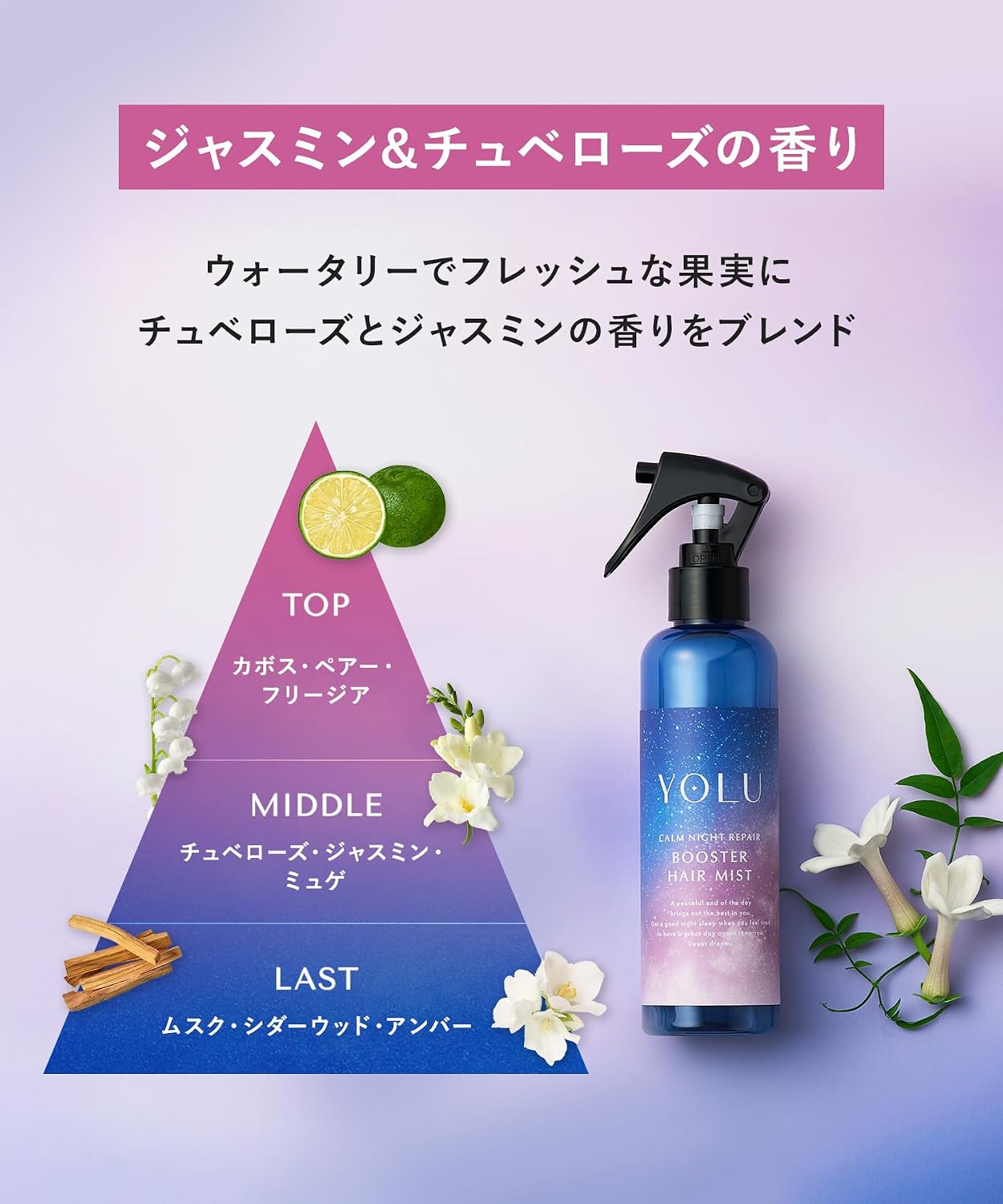 【Новая модель】 YOLU YORU Hair Mist Успокаивающий ночной восстанавливающий аромат для волос [New] Calm, фото 10