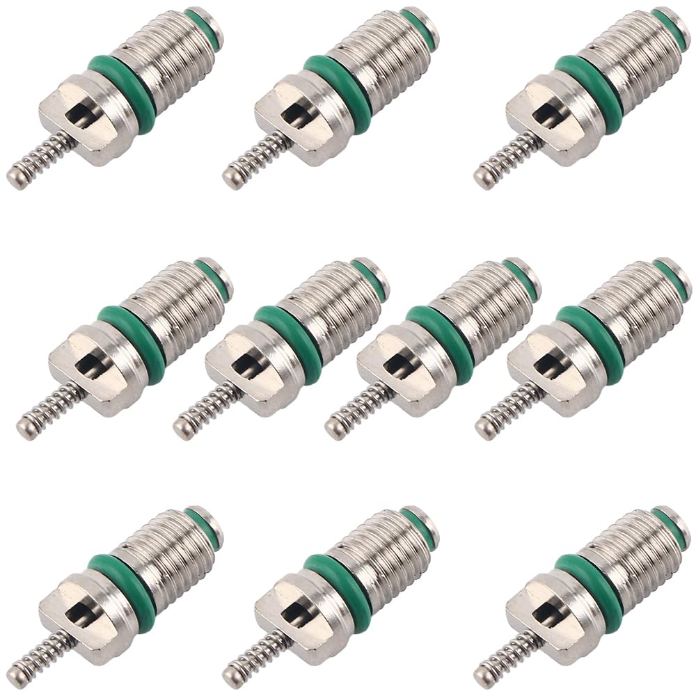 10 pcs R134A Air Conditioner Spool Car Air Conditioner Replacement Parts Car Air Conditioner Parts Spool Repair Tools High Seal Leak High Pressure Resistance R134A