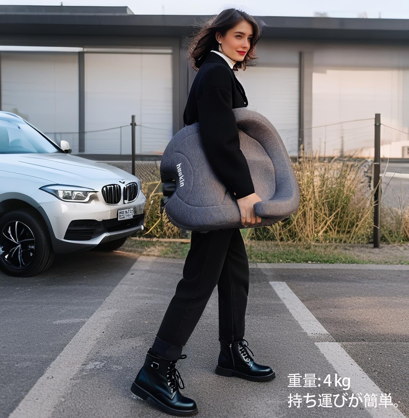 Детское кресло Junior Seat с ISOFIX, регулируемая высота, подходит для R129, для детей ростом 125–150 см (возраст 5–12 лет), тёмно-серый, фото 3