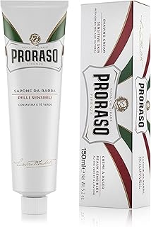 PRORASO (ポロラーソ) シェービングクリーム センシティブ 髭剃り メンズ シェービングフォーム 敏感肌 グリーンティー イタリア製 150ml 150ミリリットル (x 1)