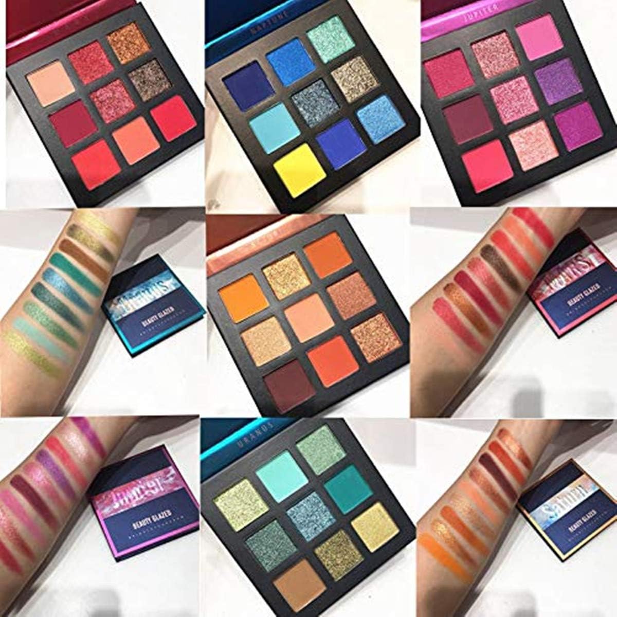 Палитра теней для век Beauty Glaze 9 цветов Палитра теней для век Матовый Макияж глаз Жемчужный Стойкий водостойкий макияж Стильный Матовый блеск Портативная палитра макияжа (#03), фото 5