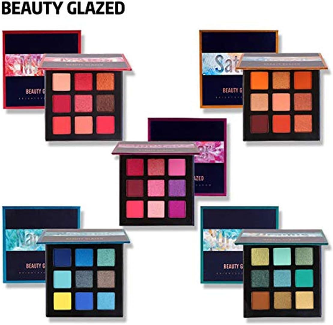 Палитра теней для век Beauty Glaze 9 цветов Палитра теней для век Матовый Макияж глаз Жемчужный Стойкий водостойкий макияж Стильный Матовый блеск Портативная палитра макияжа (#03), фото 6