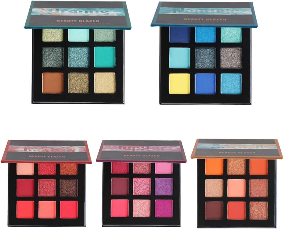 Палитра теней для век Beauty Glaze 9 цветов Палитра теней для век Матовый Макияж глаз Жемчужный Стойкий водостойкий макияж Стильный Матовый блеск Портативная палитра макияжа (#03), фото 8