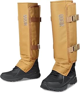 QOGIR 狩猟用スネークゲートル：耐久性のあるスネークガード、男性と女性用のスネークゲートルレギンス、下肢のヘビの咬みつき防止、サイズ調整可能なヘビ防止ゲートル