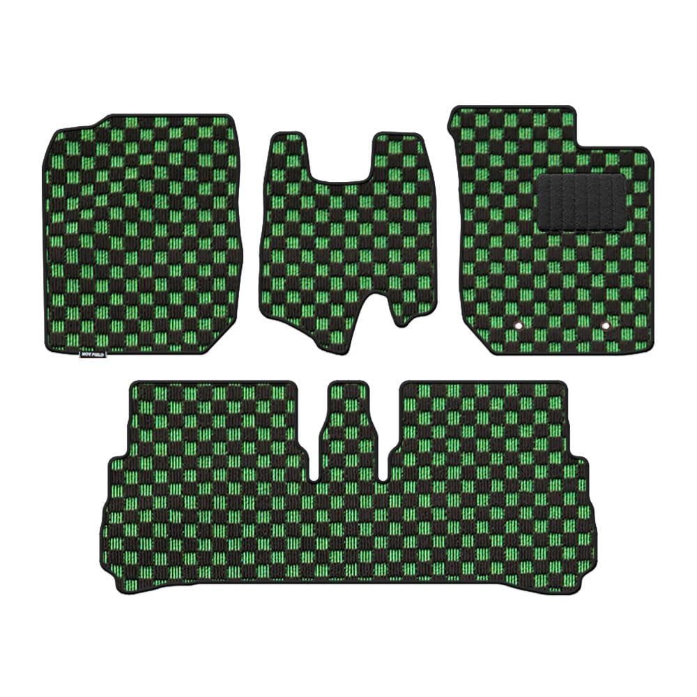Hotfield Daihatsu Cast CAST LA250S Floor Mat Fits LA260S / Shape 02 / Drive Method: 2WD / Rear Heater Available/ Check Green checker green Shape 02