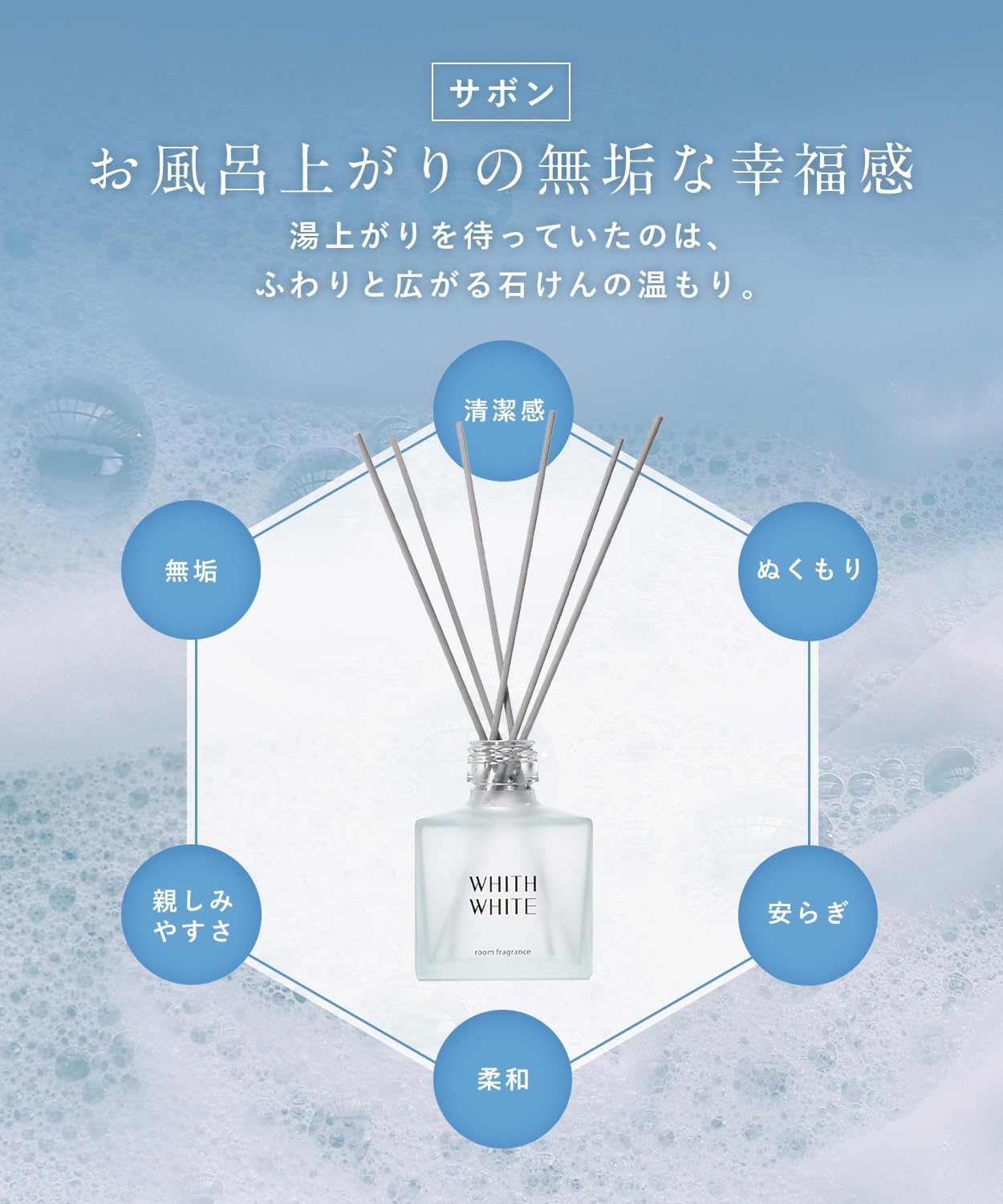 Ароматизатор для комнаты WHITH WHITE (Fis White), диффузор с палочками, 200 мл, примерно на 2,5 месяца, 1 шт, фото 3