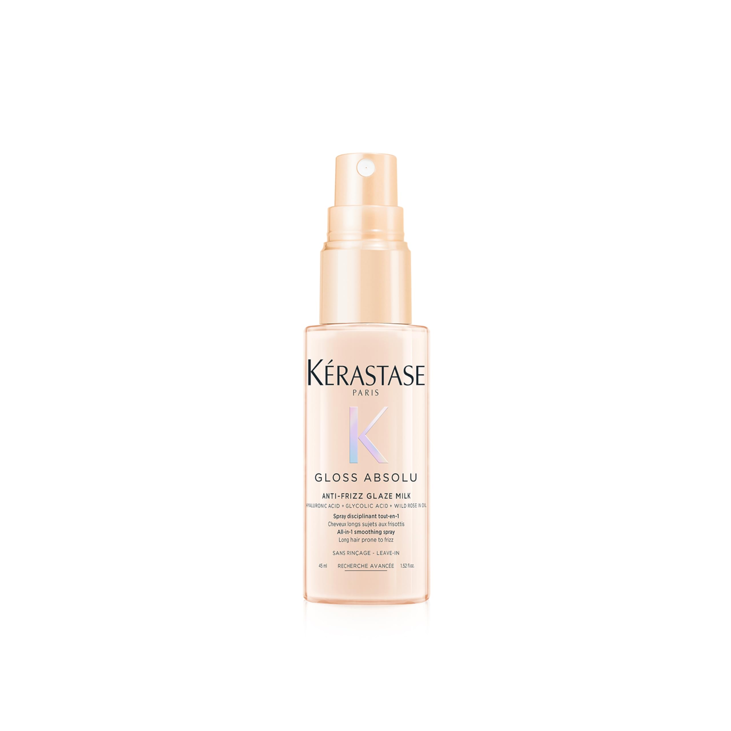 Kerastase Gloss Absolute Hair Milk, Mini Size, Water Lustrous, Shiny Hair, Hero Protection, Gloss Care, Clumping Care, Prevents Hair Tangles, Protects Hair From Heat, Elegant Fragrance, 1.5 fl oz (45 ミニサイズ 45mL