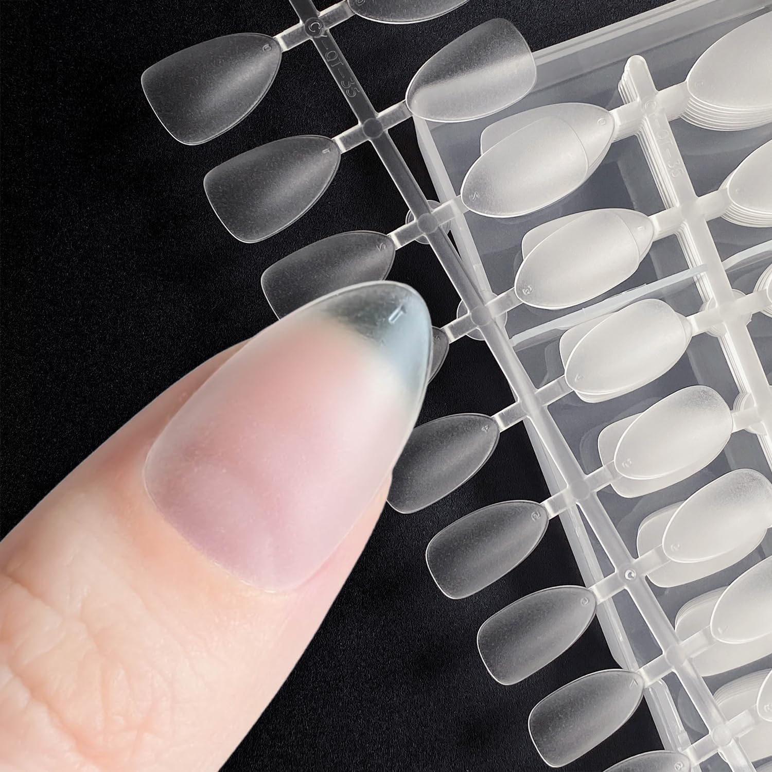 SoraraBeauty Flexible Tip, Gel Tip, Clear Tip, False Nails, Extending Length, Easy Installation with Adhesive Tape, Gel Nail Sticker, Home Nail Design, Self Nail (Short Point) Short Point XS~M