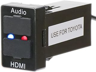 Timloon HDMI入力ポート＆USB入力ポート TOYOTA トヨタ車系用 | オーディオ中継， 携帯電話ミラーリング，ビデオ入力， 防塵カバー付き， 空のスイッチ穴に取り付ける