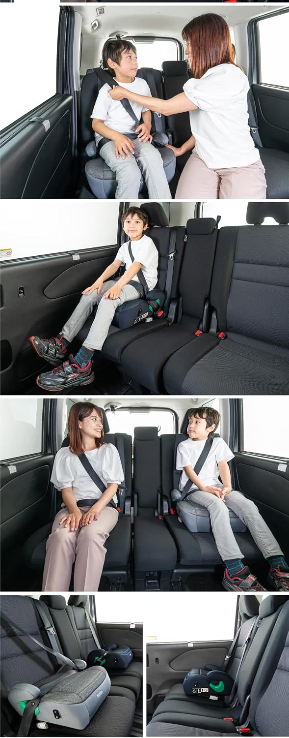 Бустер для сиденья Nebio Junior [модель с креплением ремня безопасности] R129, совместимый с BoostPit (выпуск — июль 2025), чёрный — только фиксация ремнём безопасности, фото 9