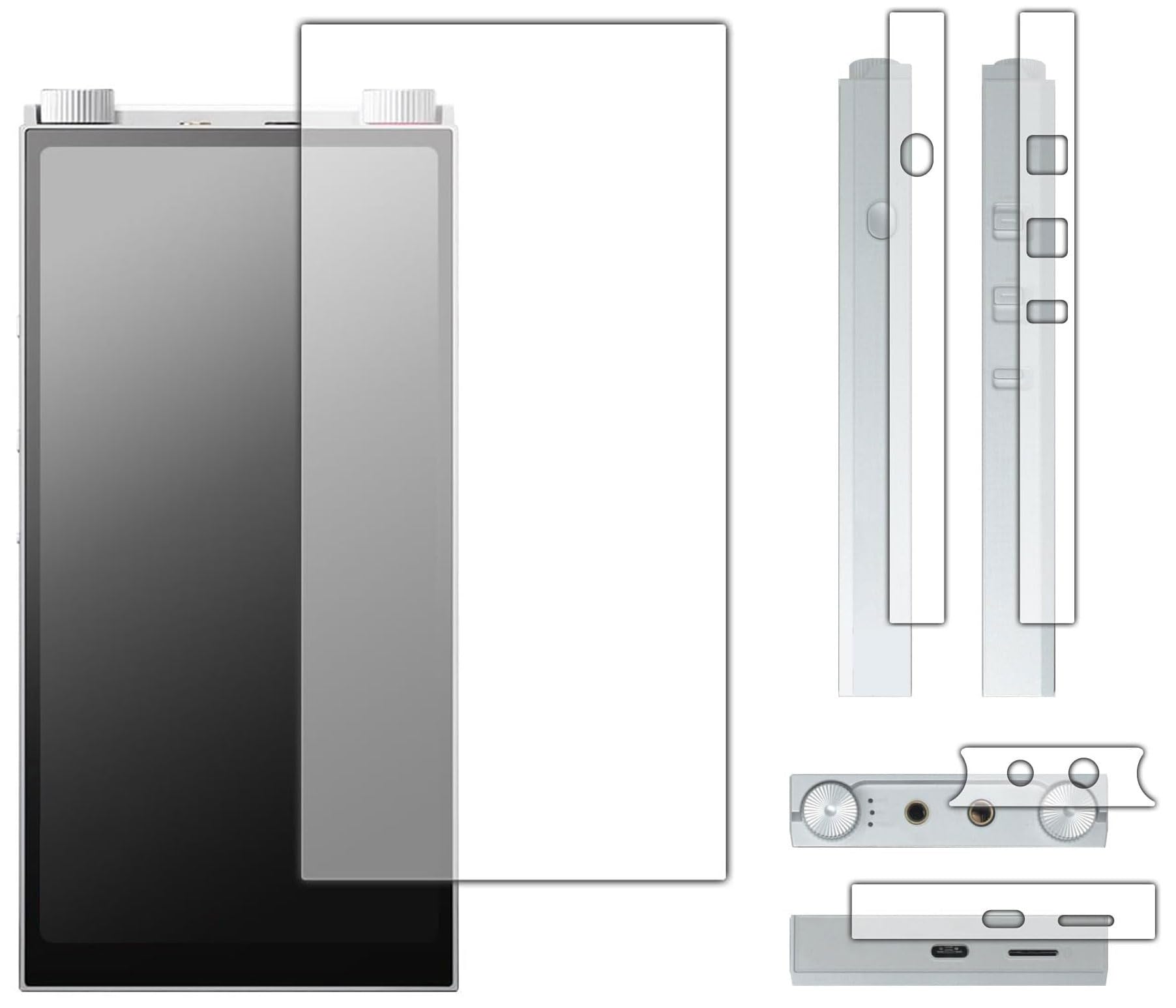 (5セット入り) LAZIRO フィルム Astell&Kern PD20 対応 保護フィルム [画面用+側面用] 【強化ガラスと同等の高硬度 9Hフィルム】簡単貼り付 自動吸着 HD高透過率 飛散防止 指紋防止 気泡防止 撥水撥油 傷に強い