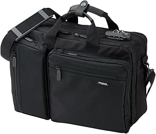 サンワダイレクト 3WAYビジネスバッグ マチ拡張機能・鍵付き 20L 15.6 型ワイド対応 200-BAG048