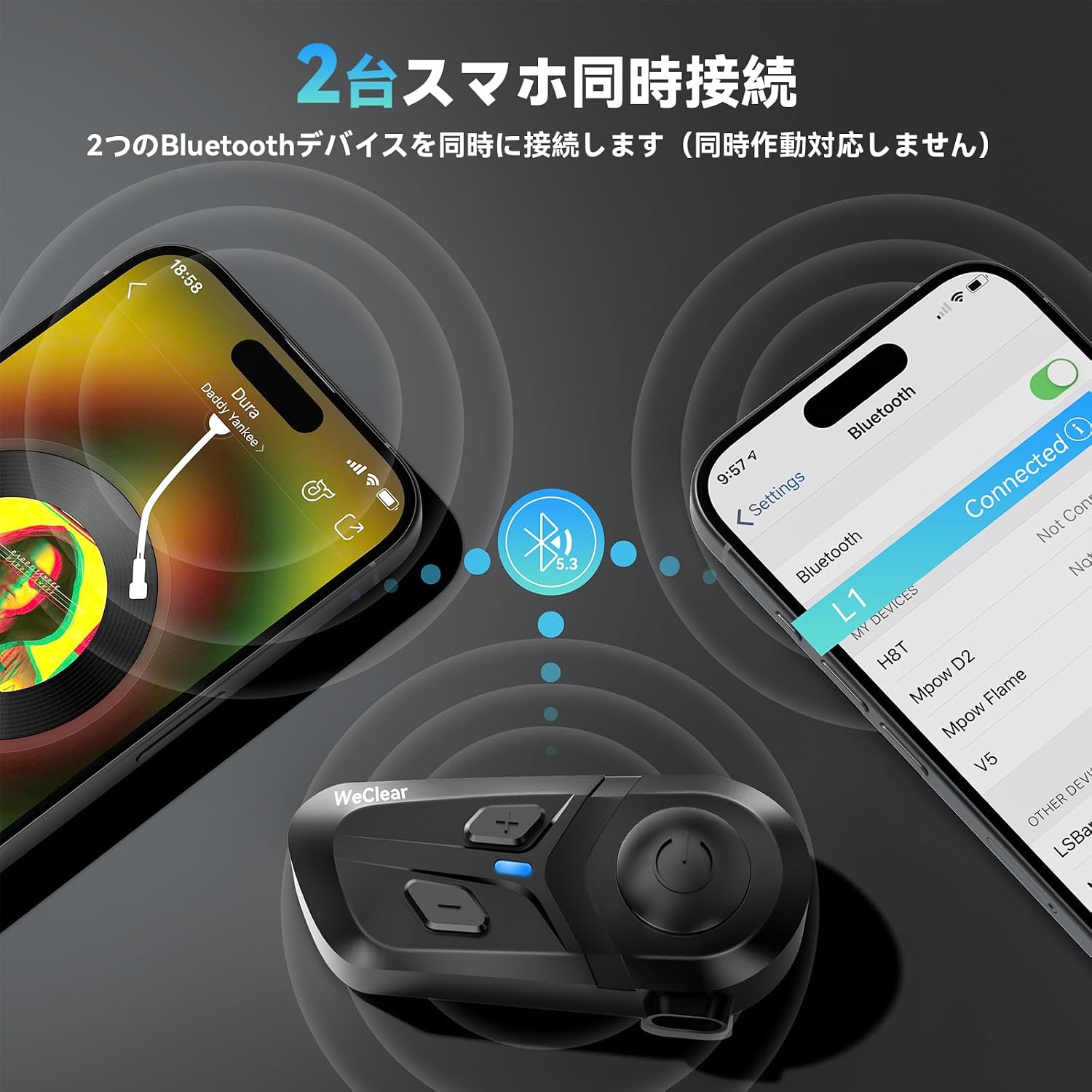Bluetooth-гарнитура для мотоциклетного шлема, Наушники для внутренней связи с мотоциклом, Динамик для мотоцикла Bluetooth 5.3, Водонепроницаемый, Простота в эксплуатации, Простая установка, Четкая голосовая навигация, Шумоподавление, фото 5