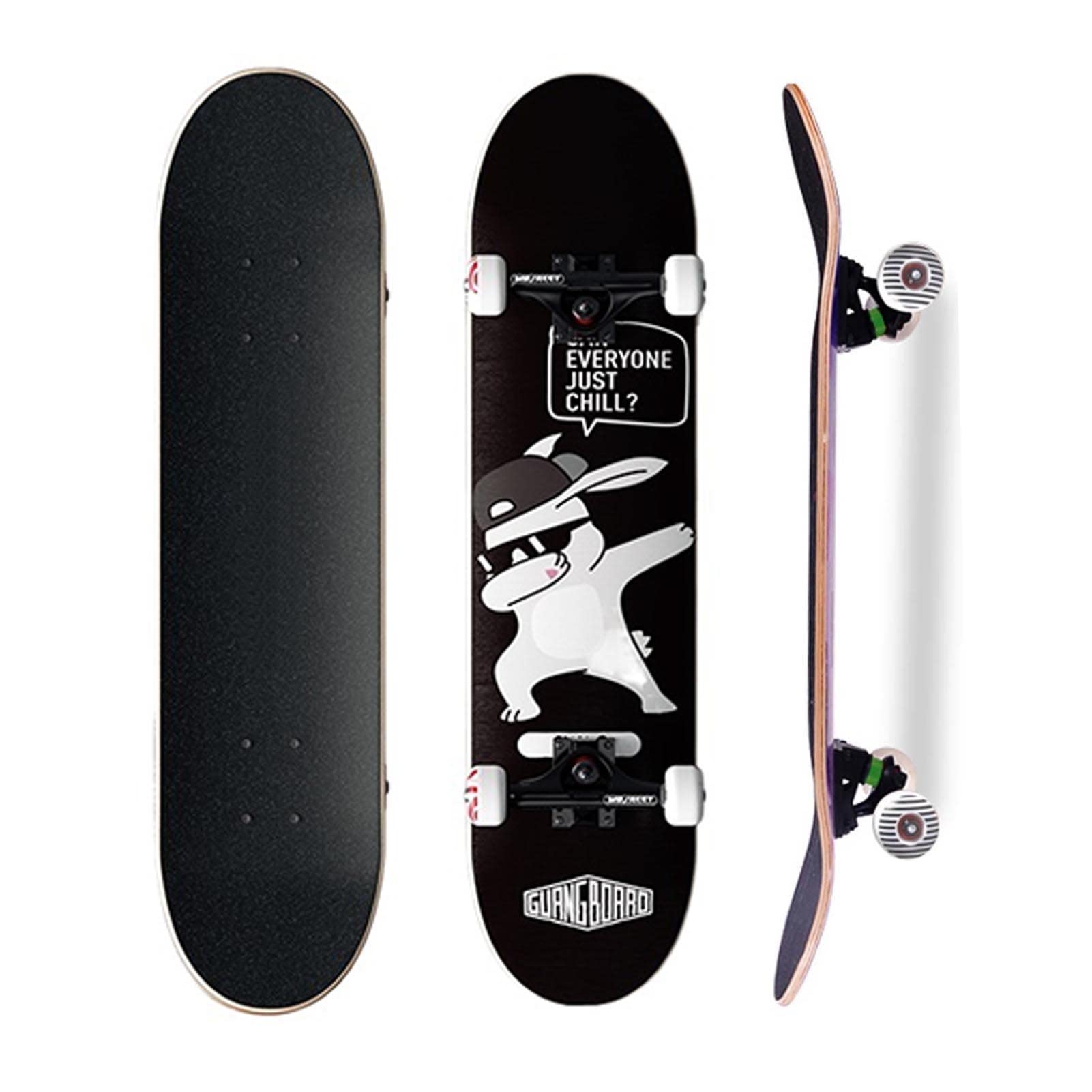 Skateboard Complete/Skateboard Complete Set/Maple Deck Skateboard Set Complete Skateboard 31" x 8" Standard Concave Skateboard Reliable, Sturdy, and Safe with a Load Capacity of 150 KG Double Kick