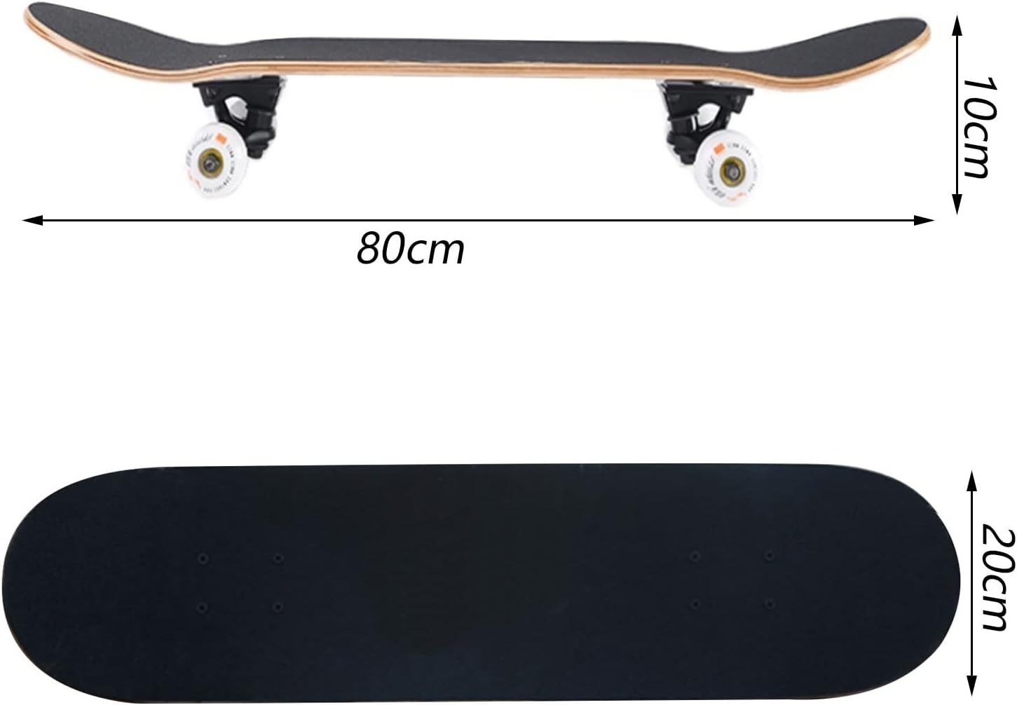 Скейтборд в комплекте/Skateboard Complete Set/Maple Deck Skateboard Set в комплекте Стандартный вогнутый скейтборд 31 " x 8" Надежный, прочный и безопасный с грузоподъемностью 150 кг Двойной удар, фото 2